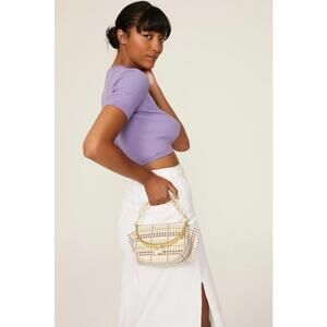 ZAC Zac Posen Multi Rainbow Lacey Frame Saddle Bag with Scratches and Damages